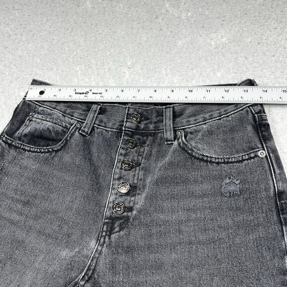 Free People We The Free Jeans Womens 27 BlackHigh-Rise Skinny Distressed Raw Hem - Picture 5 of 10